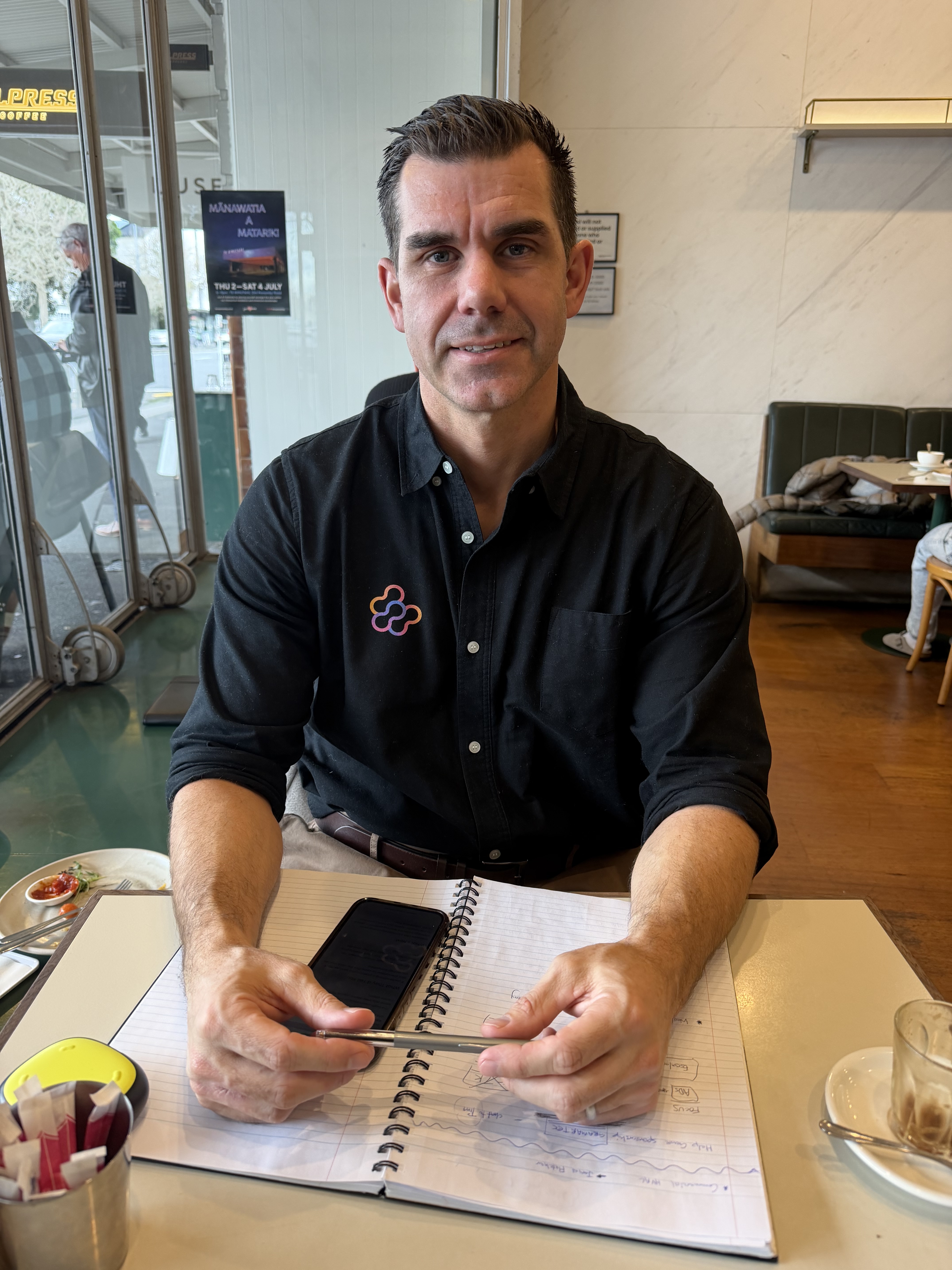 Sam McKay, founder of Enterprise DNA, mapping out voice agent flows
