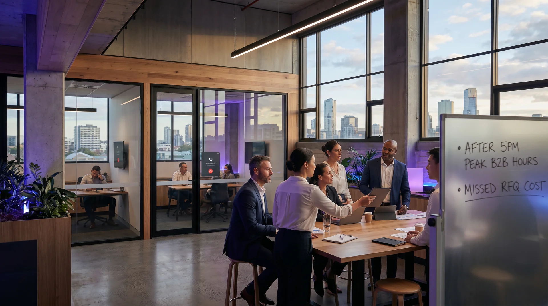 Manufacturers miss 40-50% of inbound calls after 5pm. Here's why that window is actually peak hours for B2B buyers and what it costs per missed RFQ.