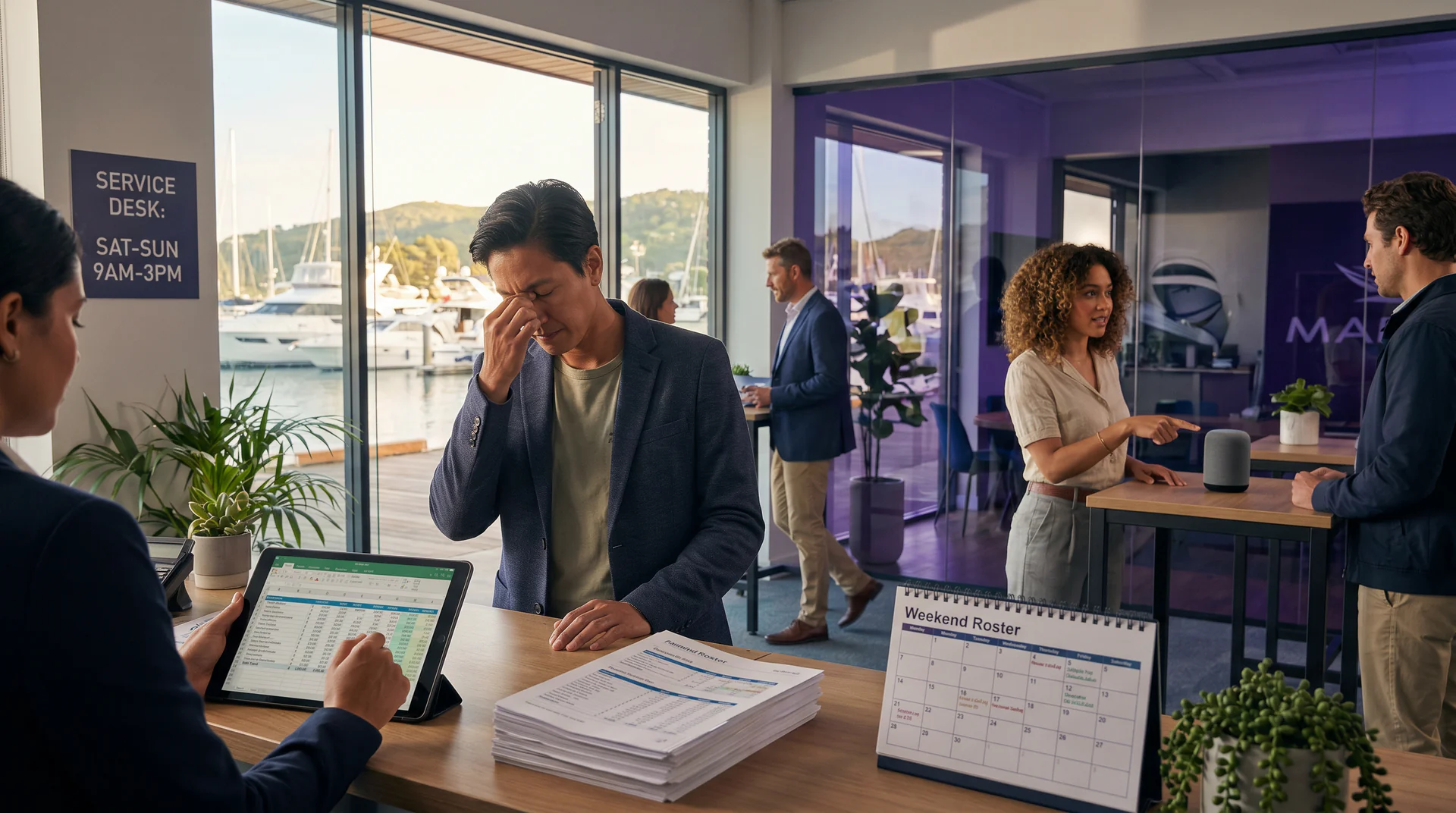 Weekend service desks cost marine dealers $4k/month or more. Voice AI genies answer the same questions for a fraction of that. Here's what the numbers show.